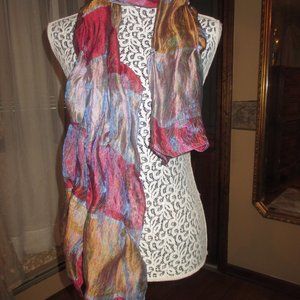 All Jazzed Up Scarf/Multi Colored/Pearl Accented/NWT/Matching earrings